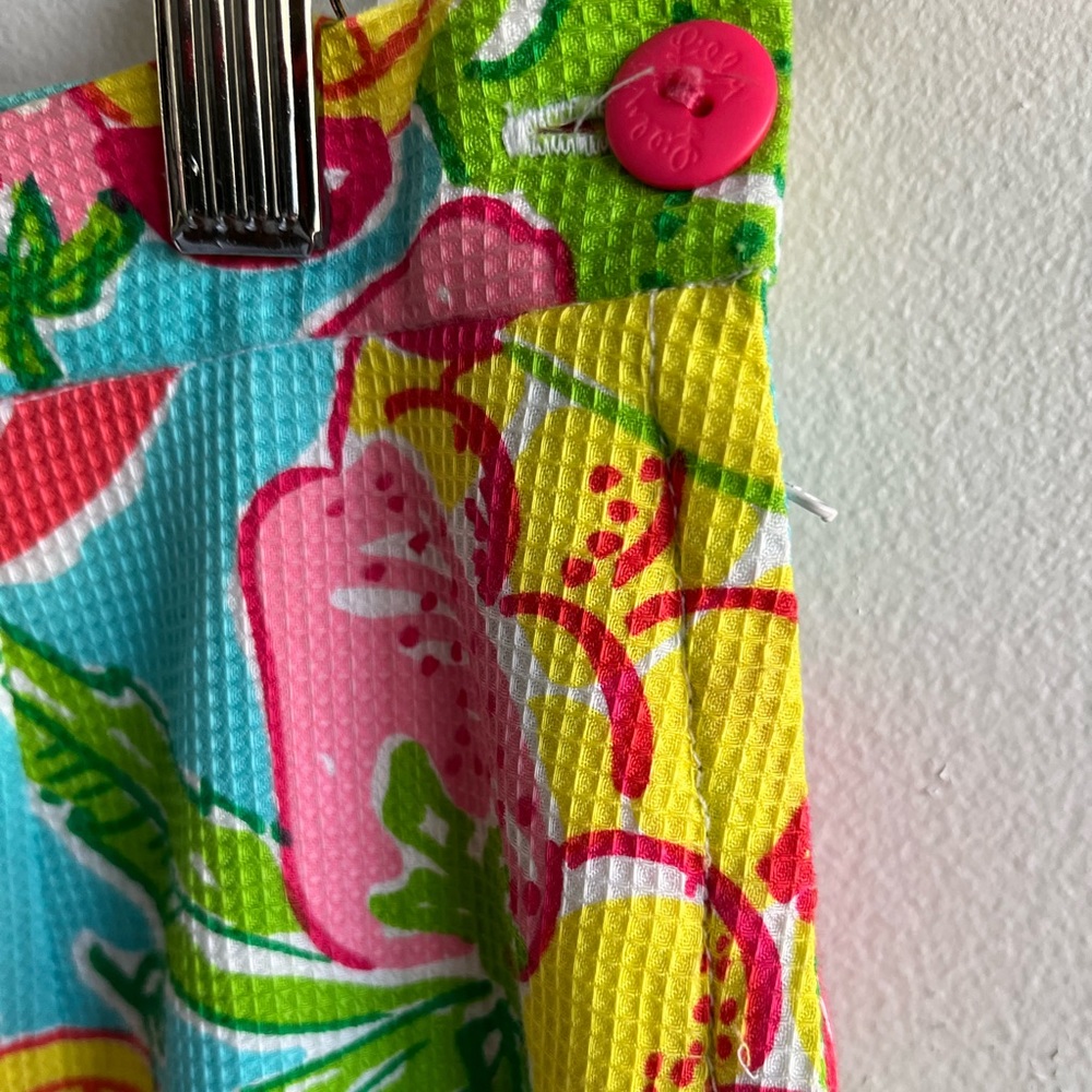 Vintage Preppy Lilly Pulitzer Barrel Leg Fruit Print Pants Waffle Weave Sz 6 NWT - Picture 7 of 8